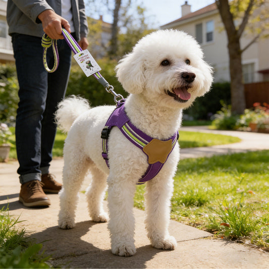 Adjustable Dog Harness & Leash Set – Step-In Puppy Harness with Secure Buckle for Medium Dogs