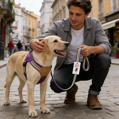 Adjustable Dog Harness & Leash Set – Step-In Puppy Harness with Secure Buckle for Medium Dogs