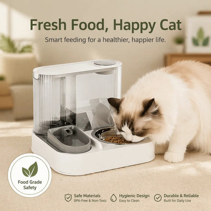 Automatic Cat & Dog Feeder with Water Dispenser – 2-in-1 Pet Food & Water Station