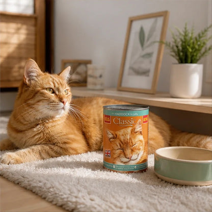 Wet Cat Food with Haddock in Jelly – Complete & Balanced Adult Cat Food, 400g x 12 Cans