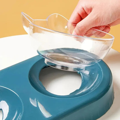 2-in-1 Pet Food & Water Bowl – Double Feeding Station for Cats & Dogs with Anti-Slip Base