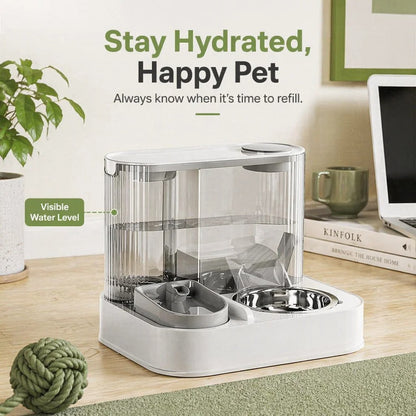 Automatic Cat & Dog Feeder with Water Dispenser – 2-in-1 Pet Food & Water Station