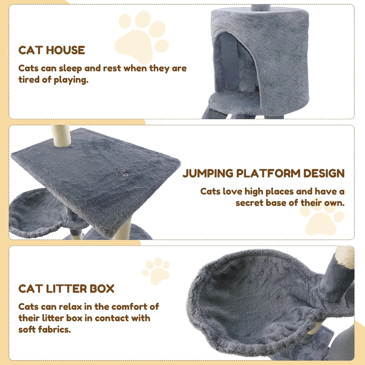 Large Cat Tree Tower – Multi-Level Cat Scratching & Climbing Activity Centre with Condos, Ladder & Sisal Posts