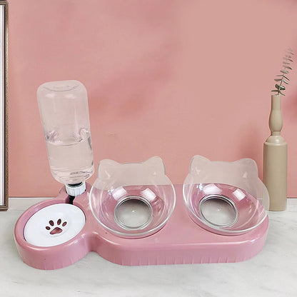 2-in-1 Pet Food & Water Bowl – Double Feeding Station for Cats & Dogs with Anti-Slip Base